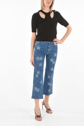 Short-sleeved Cut-out Detail Cotton Blend Top